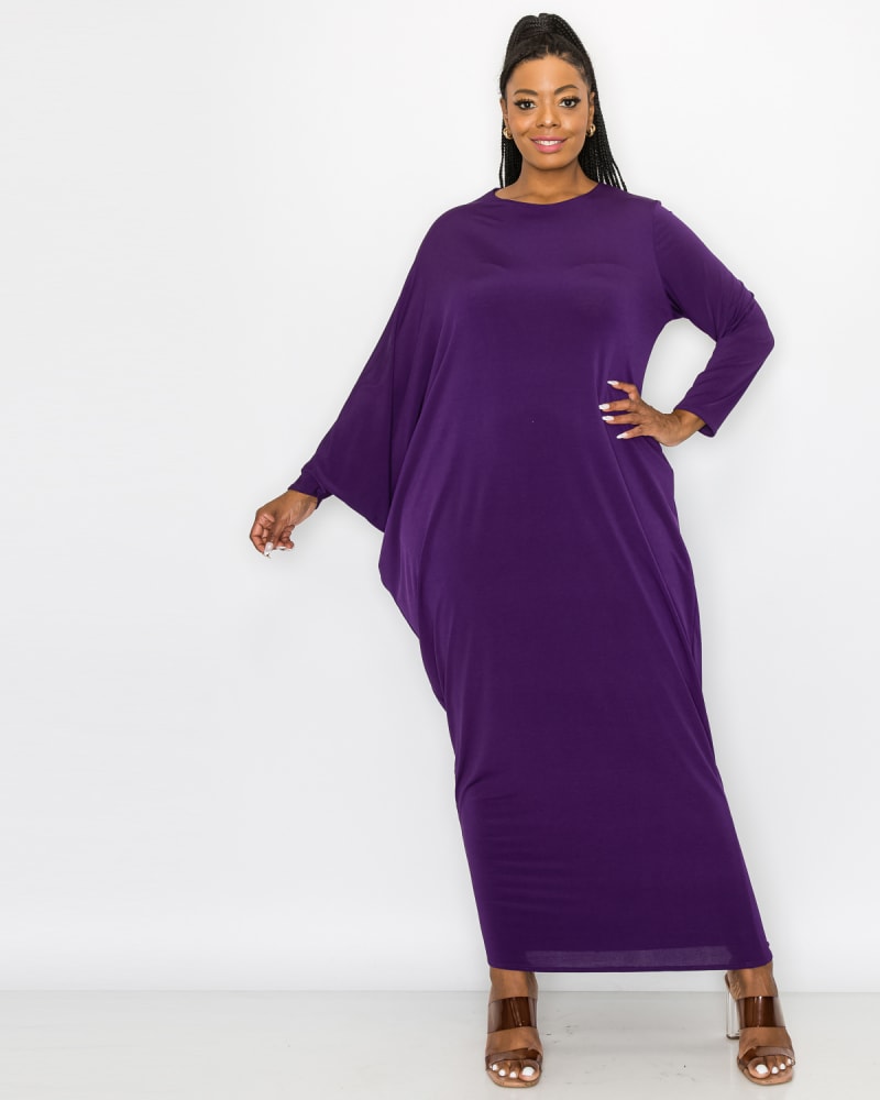 Plus size top asymmetrical maxi dress